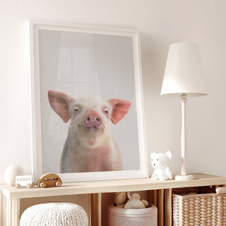 Confident Cutie Piglet Nursery Print – Farm Animal Nursery Wall Art
