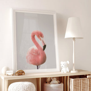 Dainty Pink Flamingo Nursery Print – Tropical Baby Room Wall Art