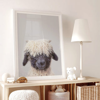 Playful Blacknose Lamb Nursery Print – Farm Baby Room Wall Art