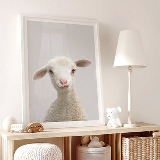 Gentle Lamb Nursery Print – Farm Animal Wall Art for Nursery