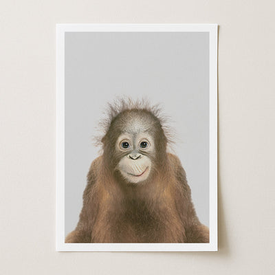 Orangutan Nursery Print - Gentle Jungle Animal Wall Art for Baby Rooms