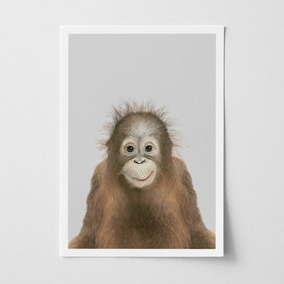 Orangutan Nursery Print - Gentle Jungle Animal Wall Art for Baby Rooms