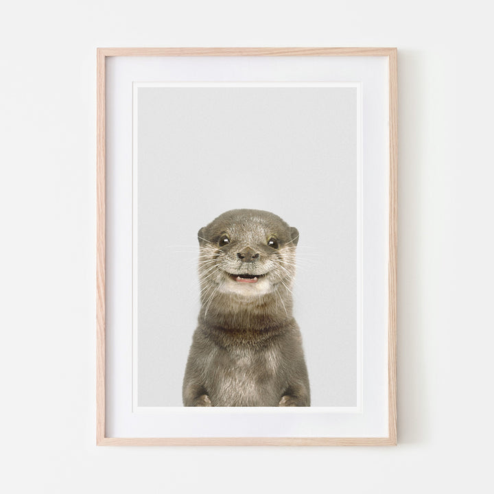 an art print of an otter