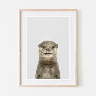 an art print of an otter