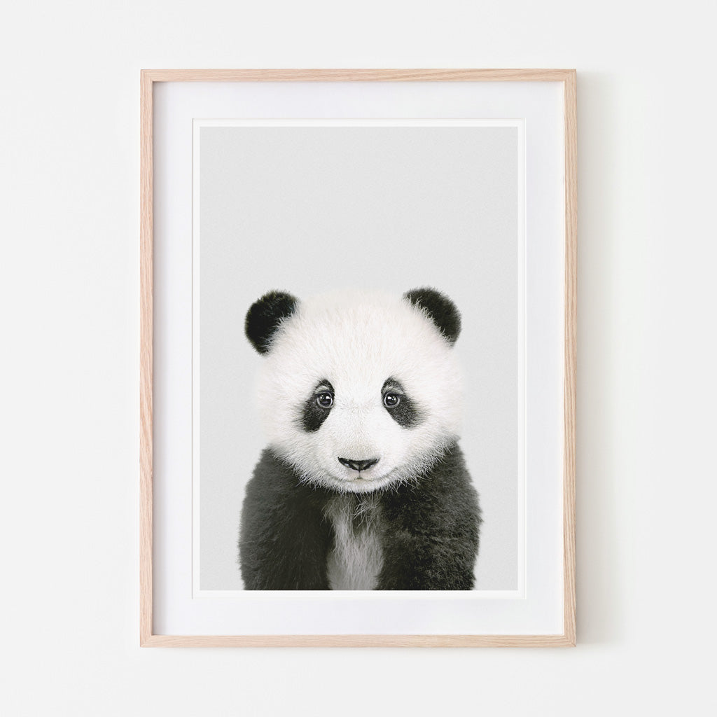 an art print of a panda