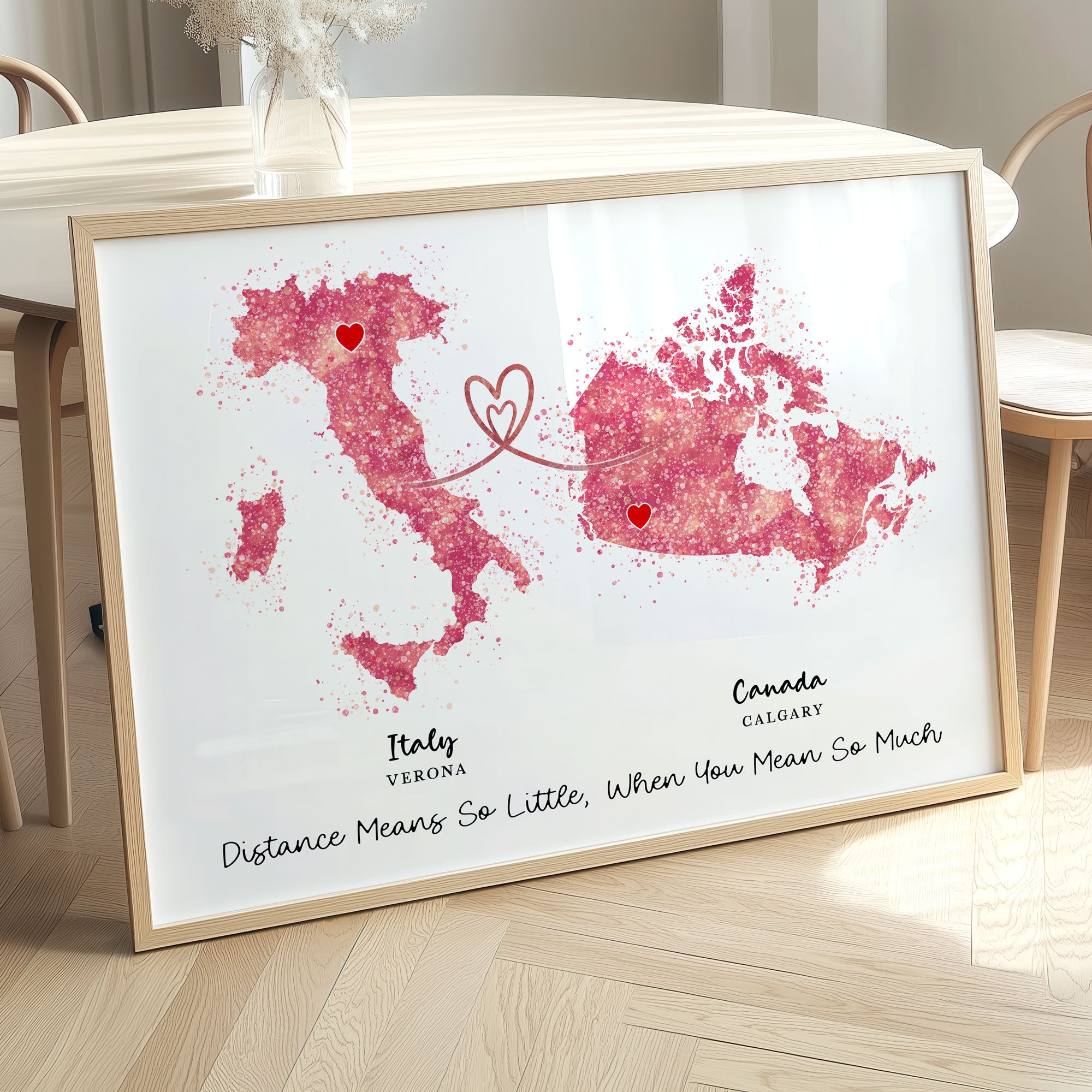 Personalised Two Location Map Print v2.0