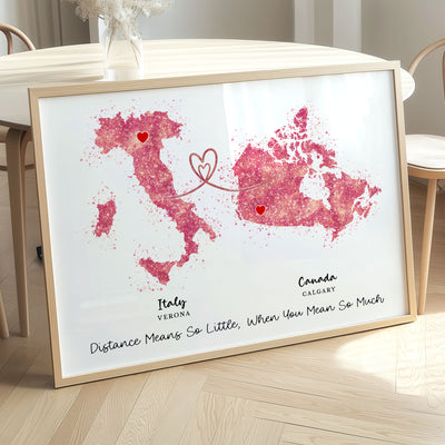 Personalised Two Location Map Print v2.0