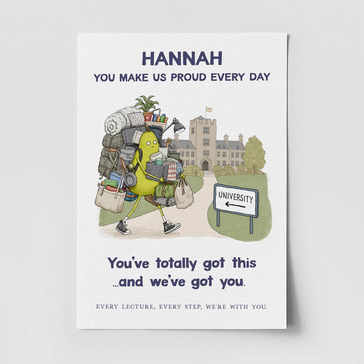 Off to Uni – A4 Personalised Art Print