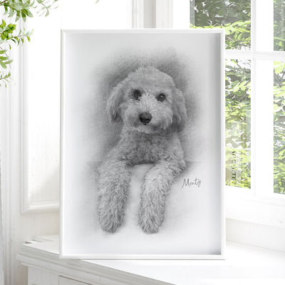 Custom Pet Portrait From Your Photos – Black & White