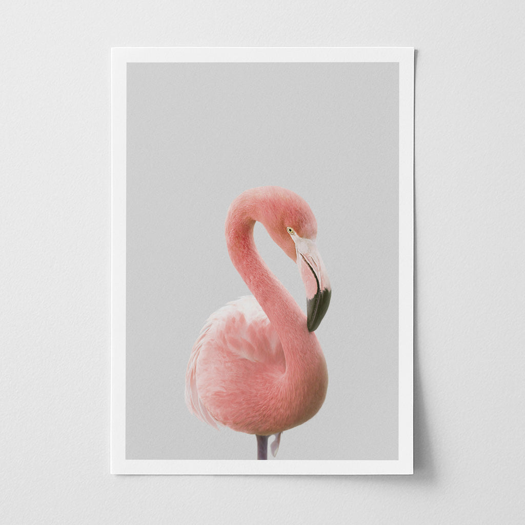 Pink Flamingo Nursery Print - Fun Tropical Animal Wall Art for Nurseries