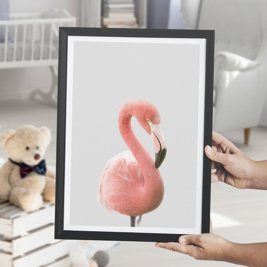 nursery animal prints pink flamingo