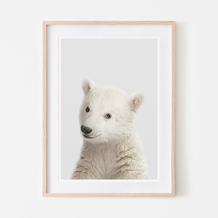 an art print of a polar bear