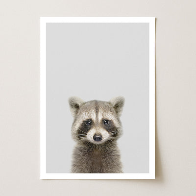 Raccoon Nursery Print - Cheeky Woodland Animal Artwork for Nurseries