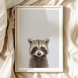 Spirited Raccoon Nursery Print – Woodland Animal Baby Room Wall Art