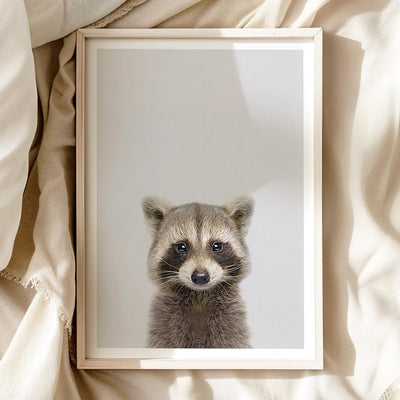 Raccoon Nursery Print - Cheeky Woodland Animal Artwork for Nurseries