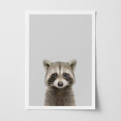 Raccoon Nursery Print - Cheeky Woodland Animal Artwork for Nurseries