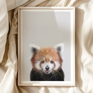Playful Red Panda Nursery Print – Jungle Animal Wall Art for Nursery