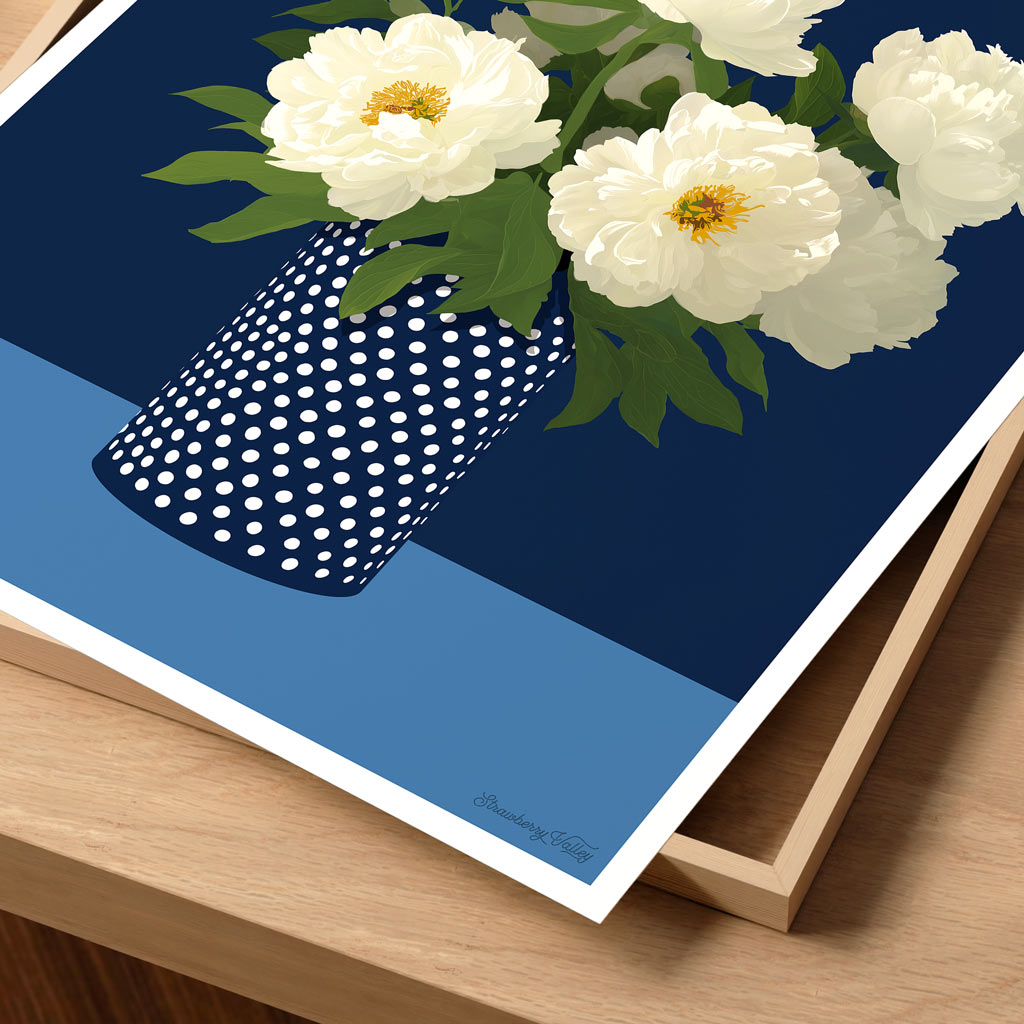 WHITE PEONIES • Art Print