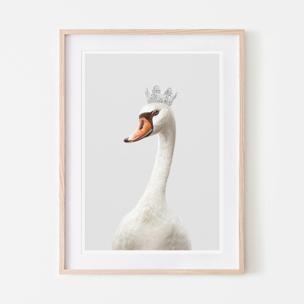 an art print of a swan princess