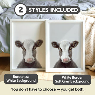 Sweet Cow Calf Nursery Print – Farm Animal Wall Art for Nursery