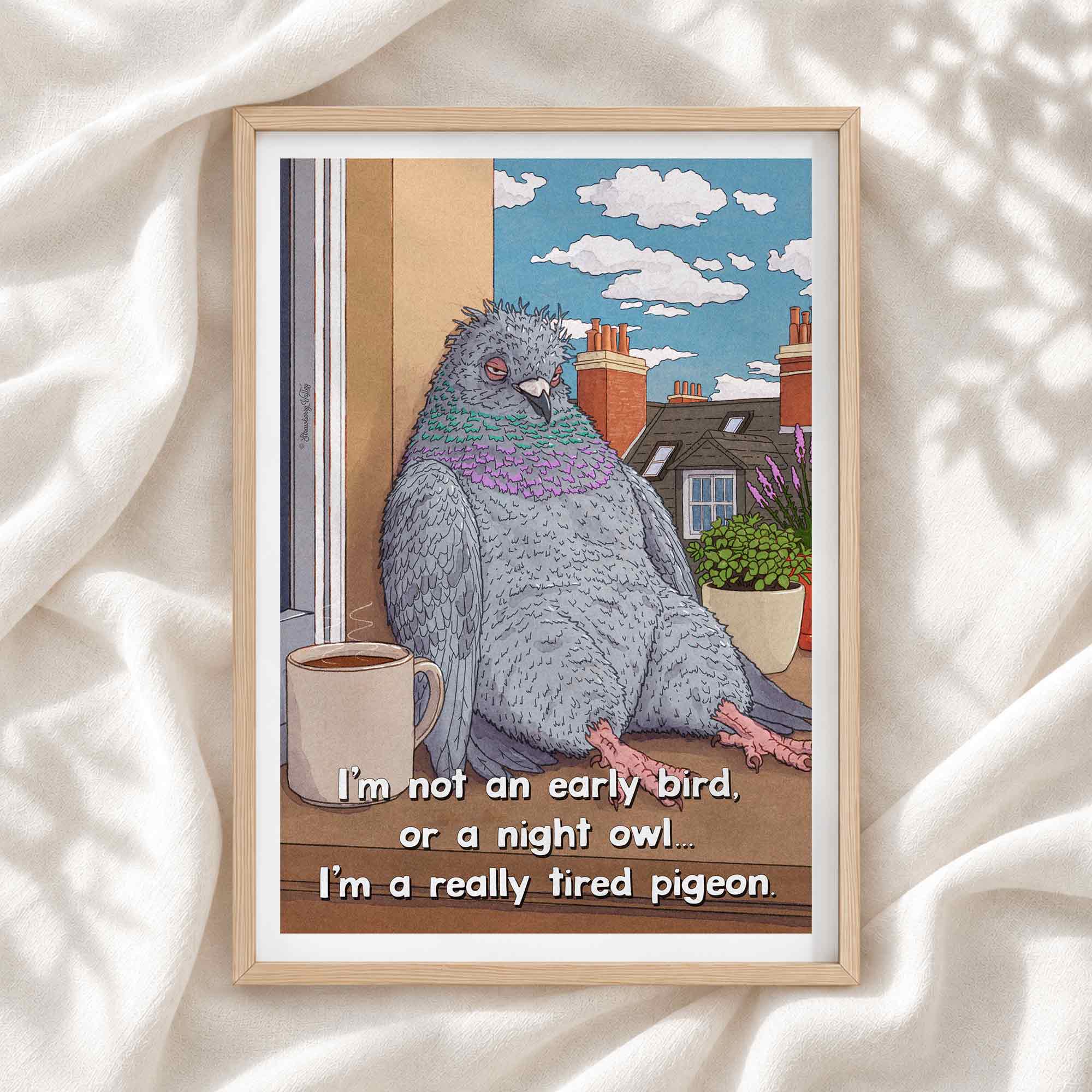 Really Tired Pigeon – Art Print