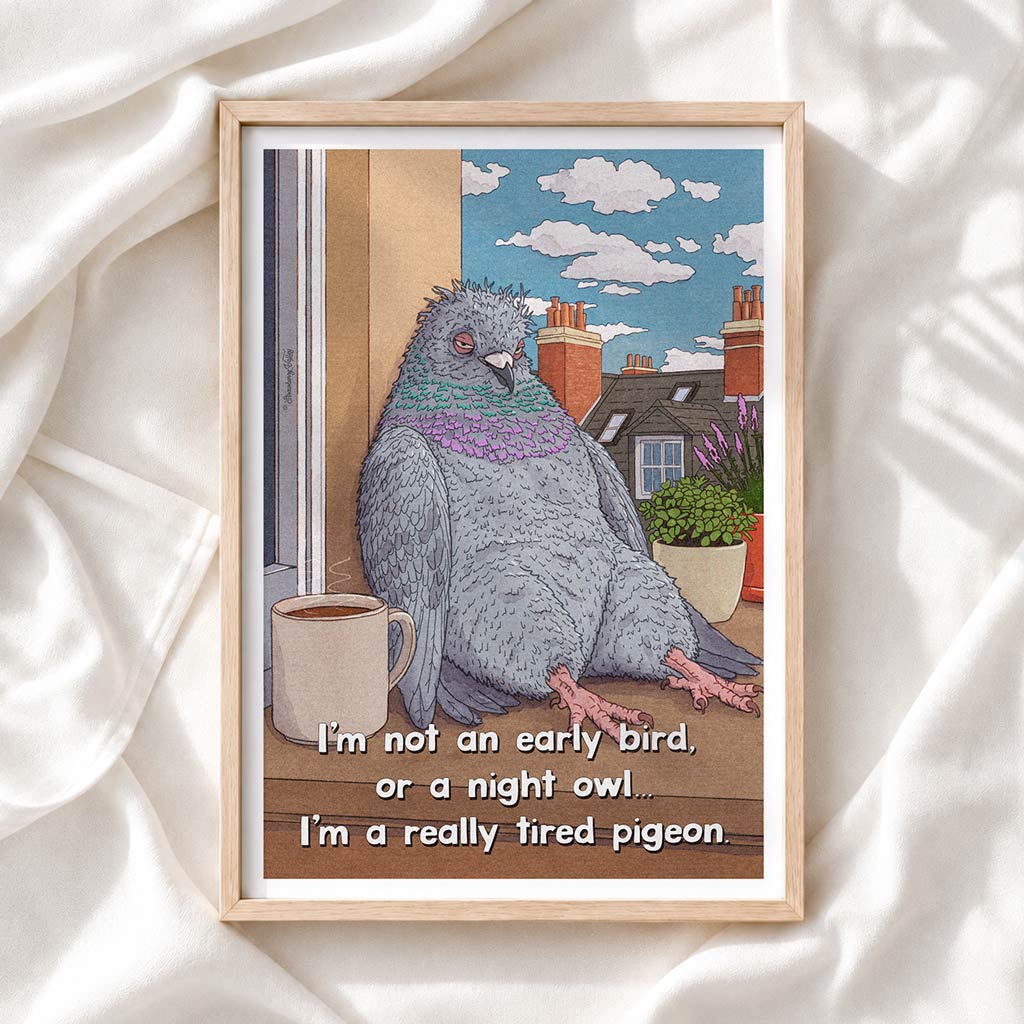 'Tired Pigeon' - Art Print