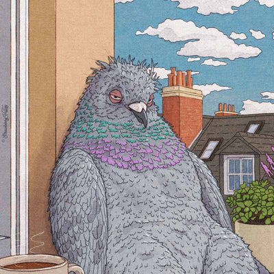 Really Tired Pigeon – A4 Art Print