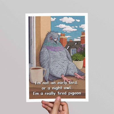 Tired Pigeon - Art Print
