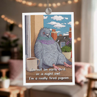 Really Tired Pigeon – A4 Art Print
