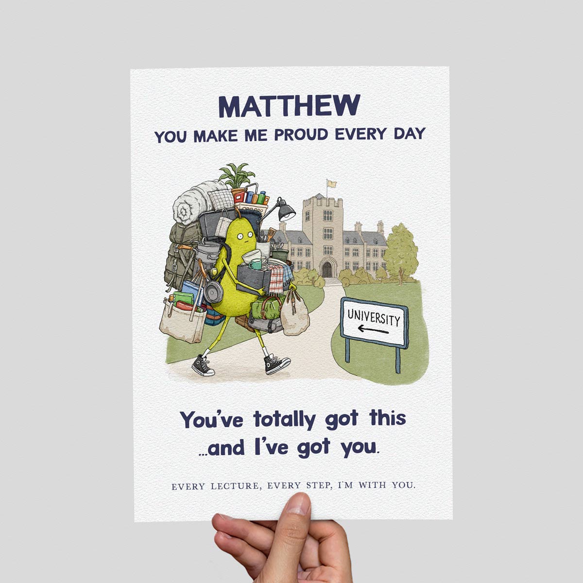 Off to Uni – A4 Personalised Art Print