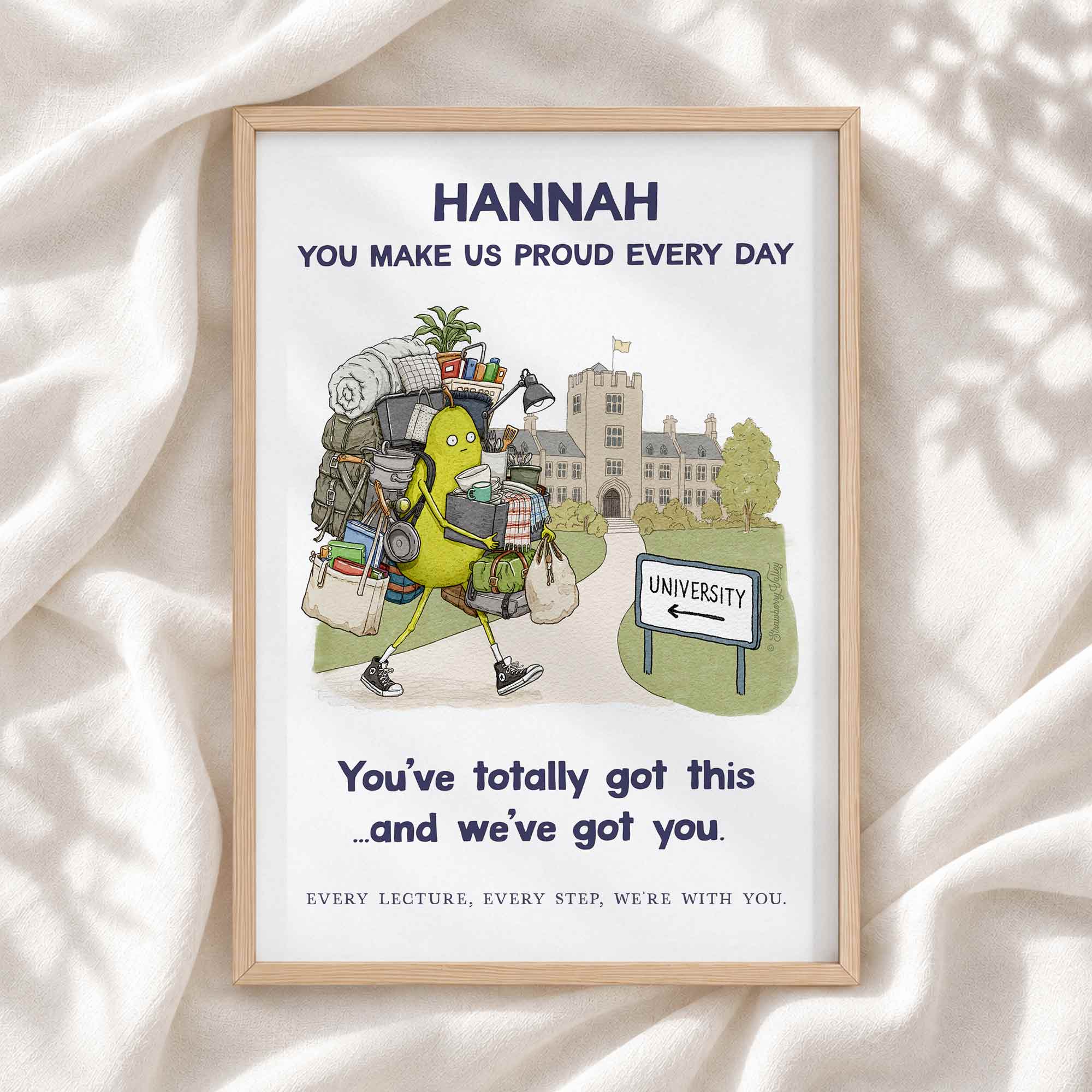 Off to Uni – Personalised Art Print