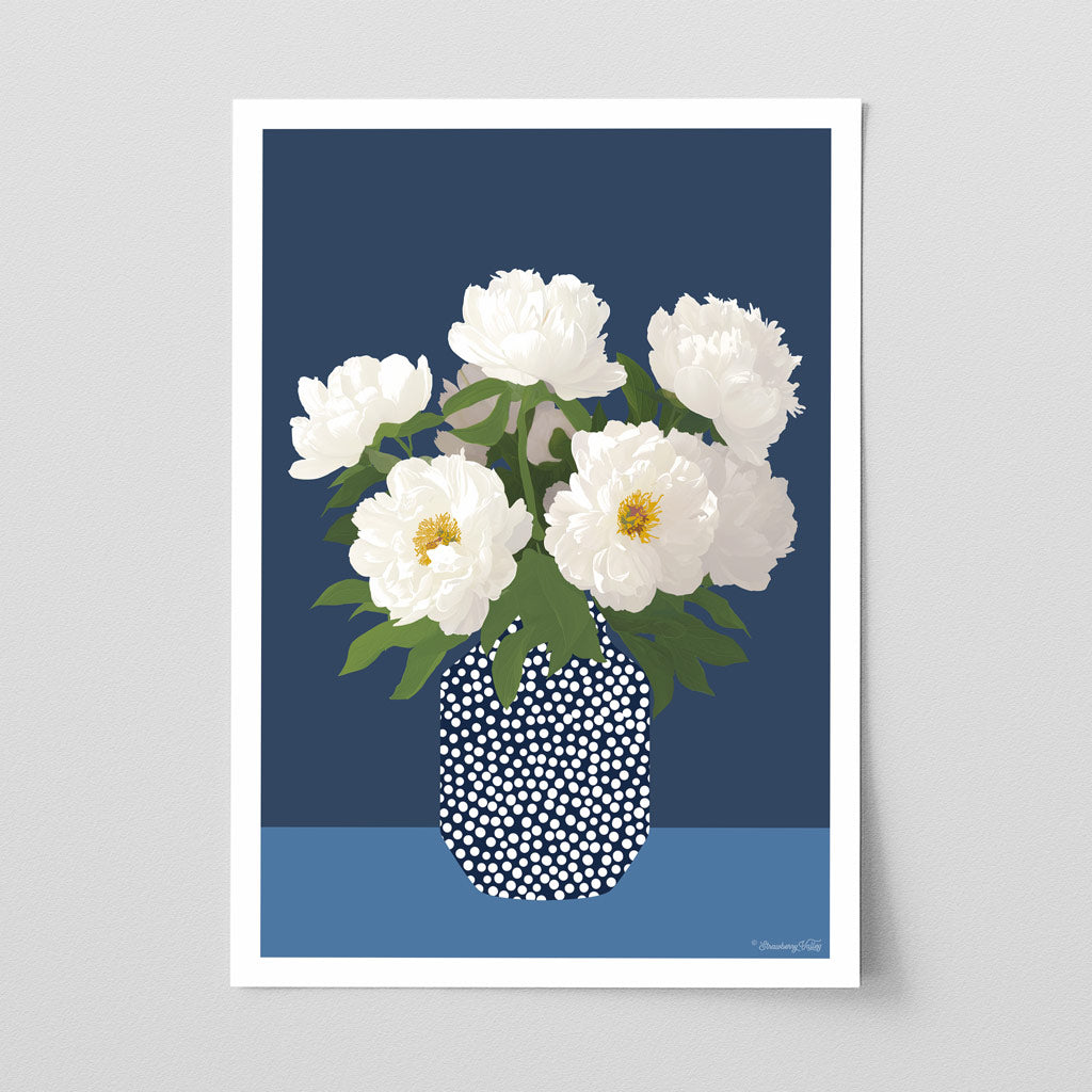 'White Peonies' - Art Print
