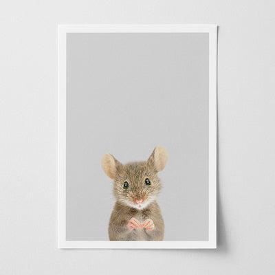 Wood Mouse Nursery Print - Tiny Woodland Animal Artwork for Nurseries