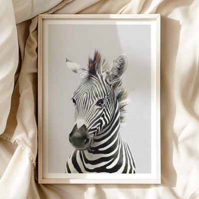 Zebra Nursery Print - Striped Safari Animal Artwork for Baby Rooms