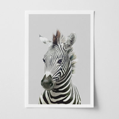 Zebra Nursery Print - Striped Safari Animal Artwork for Baby Rooms